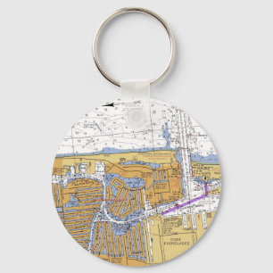 Fort Lauderdale, Florida Nautical Chart Schlüssela Schlüsselanhänger