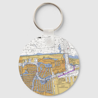 Fort Lauderdale, Florida Nautical Chart Schlüssela Schlüsselanhänger