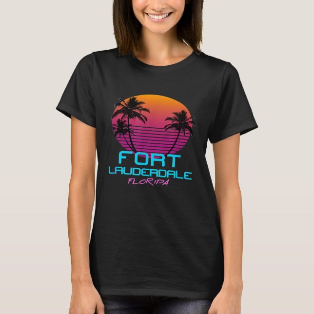 Fort Lauderdale Florida Retro 80er T-Shirt (Vorderseite)