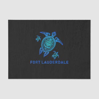 Fort Lauderdale Florida Sea Blue Tribal Turtle Seidenpapier