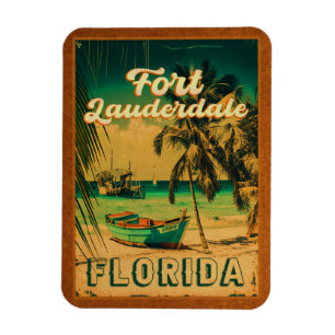 Fort Lauderdale Florida Strand Retro Tropisch 60er Magnet