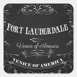Fort Lauderdale Florida - Venedig Amerikas Quadratischer Aufkleber
