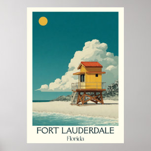 Fort Lauderdale Florida Vintager Strand Poster