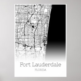 Fort Lauderdale Map - Florida - City Map Poster