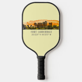 Fort Lauderdale Skyline & Coordinates Pickleball Schläger