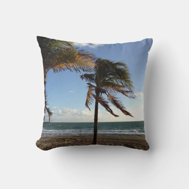 Fort Lauderdale-Strand-Palmen-Kissen Kissen (Vorderseite)