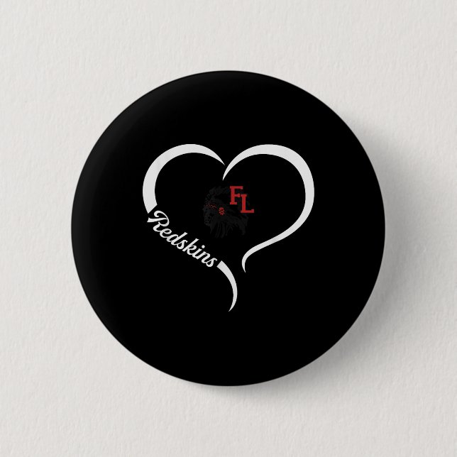 Fort Loramie Redskins Logo Halbherz Slogan Hs Button (Vorderseite)