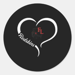 Fort Loramie Redskins Logo Halbherz Slogan Hs Runder Aufkleber