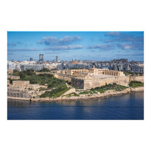 Fort Manoel und Sliema aus Valletta, Malta Fotodruck