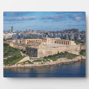 Fort Manoel und Sliema aus Valletta, Malta Fotoplatte