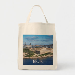 Fort Manoel und Sliema aus Valletta, Malta Tragetasche