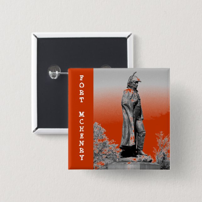 Fort McHenry Statue S/W Button (Vorne & Hinten)