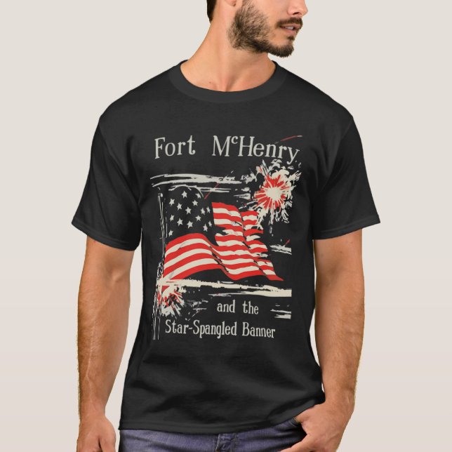 Fort McHenry und The Star Spangled Banner T - Shir T-Shirt (Vorderseite)
