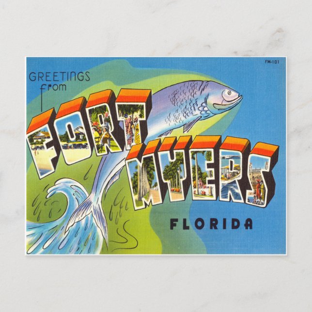 Fort Meyers Florida Postkarte (Vorderseite)