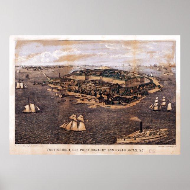 Fort Monroe Virginia (1861) Poster (Vorne)