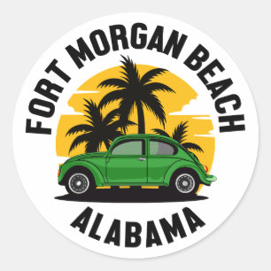 Fort Morgan Beach, Alabama Runder Aufkleber