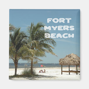 Fort Myers Beach Florida Beach Szene mit Palmen Magnet