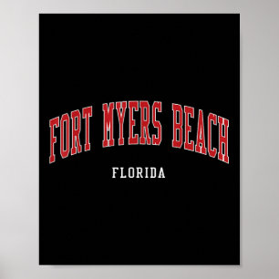 Fort Myers Beach Florida College Universitätsstil  Poster