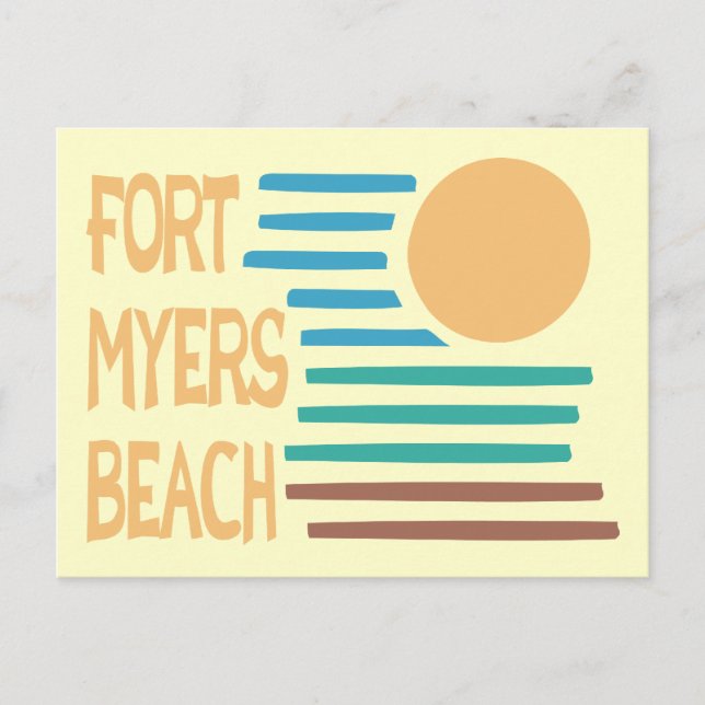 Fort Myers Beach Florida geometrischer Sonnenunter Postkarte (Vorderseite)
