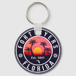 Fort Myers Beach Florida Retro Sunset Souvenirs Schlüsselanhänger