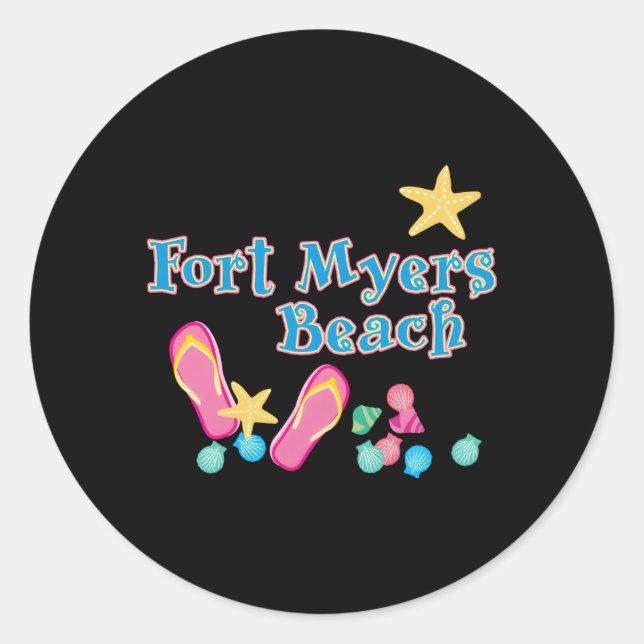 Fort Myers Beach Florida Runder Aufkleber (Vorderseite)