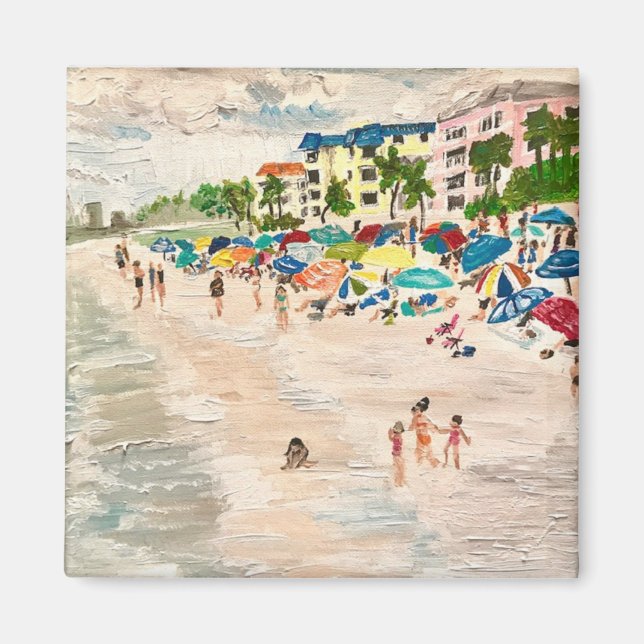"Fort Myer's Beach" Gemälde von Willlowcatdesigns Magnet (Vorne)