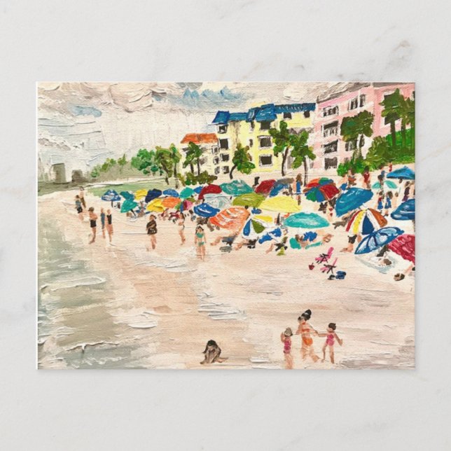 "Fort Myer's Beach" Gemälde von Willlowcatdesigns Postkarte (Vorderseite)
