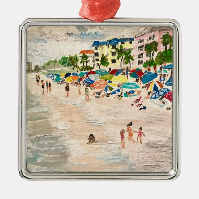 "Fort Myer's Beach" Ornament Aus Metall (Vorne)