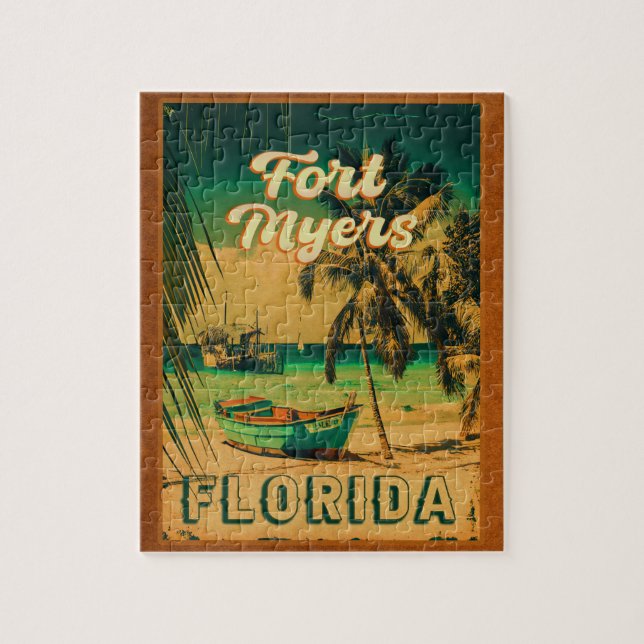 Fort Myers Beach Retro Florida Retro Souvenir 80er (Vertikal)