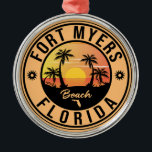 Fort Myers Beach Retro - Florida Souvenirs Ornament Aus Metall<br><div class="desc">Fort Myers Beach Design. Sonnenuntergang Design mit Ihrem Lieblings-Florida Strand und Meer,  geeignet für US-Strandliebhaber vor allem,  die Liebe Fort Myers Beach.</div>