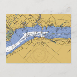 Fort Myers, Florida Nautical Harbour Chart Postcar Postkarte