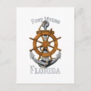 Fort Myers Florida Vacation Nautical Anchor Helm S Postkarte