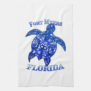 Fort Myers Florida Vacation Tribal Turtle Geschirrtuch