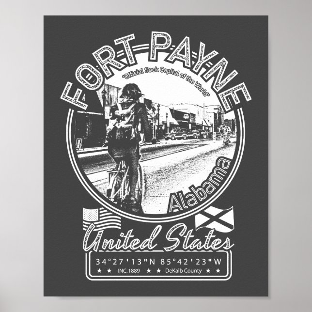 FORT PAYNE CITY - STAAT ALABAMA POSTER (Vorne)