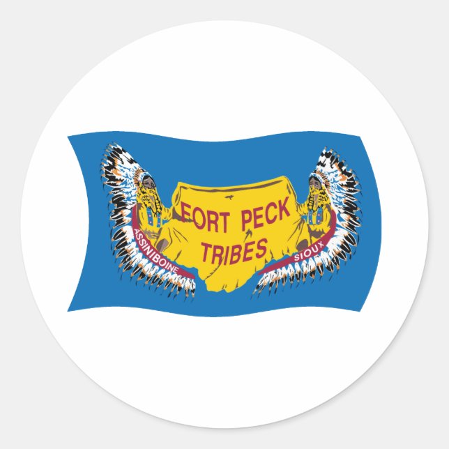 Fort Peck Assiniboine Flag Sticker (Vorderseite)