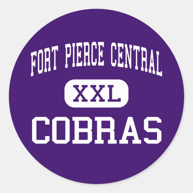 Fort Pierce Central - Cobras - Hoch - Fort Pierce Runder Aufkleber (Vorderseite)
