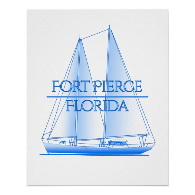 Fort Pierce Coastal Nautical Sailing Poster (Vorderseite)