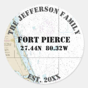 Fort Pierce Florida Nautical Umschlag Aufklebers Runder Aufkleber