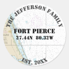 Fort Pierce Florida Nautical Umschlag Aufklebers Runder Aufkleber
