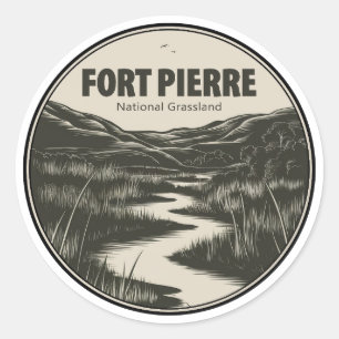 Fort Pierre National Grassland South Dakota Bach Runder Aufkleber