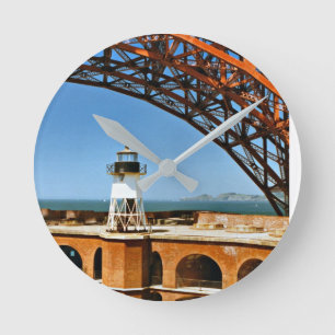 Fort Point Lighthouse, California Wall Clock Runde Wanduhr