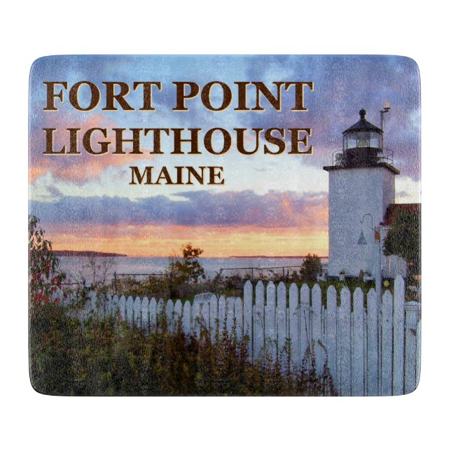 Fort Point Lighthouse, Maine Cutting Board Schneidebrett (Vorderseite)