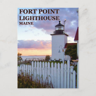 Fort Point Lighthouse, Maine Postcard Postkarte