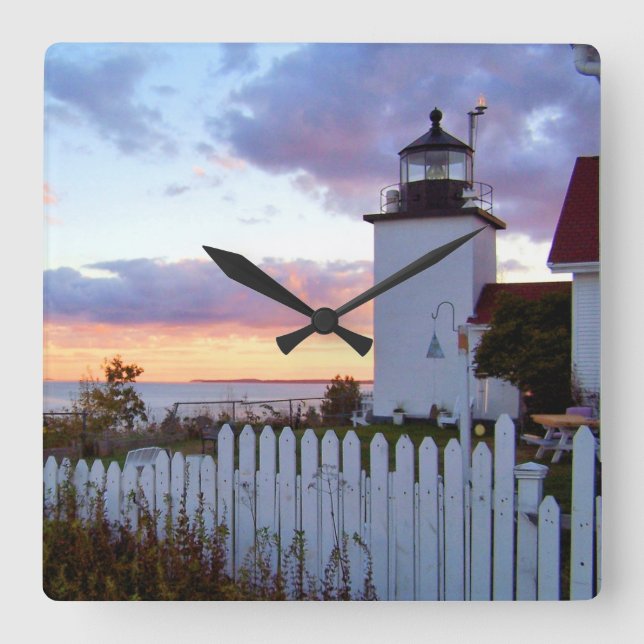 Fort Point Lighthouse, Maine Square Uhr (Vorderseite)