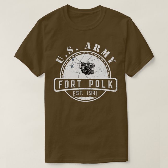 Fort Polk Alumni Louisiana La Tigerland Veterans V T-Shirt (Design vorne)