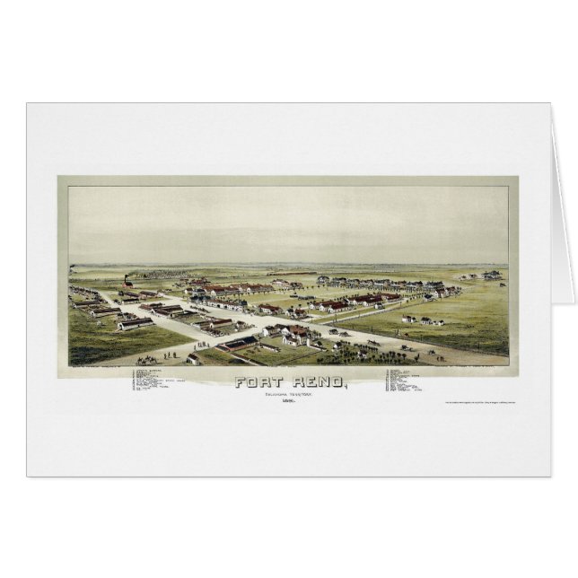 Fort Reno, carte panoramique d'OK - 1891 (Devant horizontal)