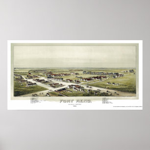 Fort Reno, O.K. panoramische Karte - 1891 Poster