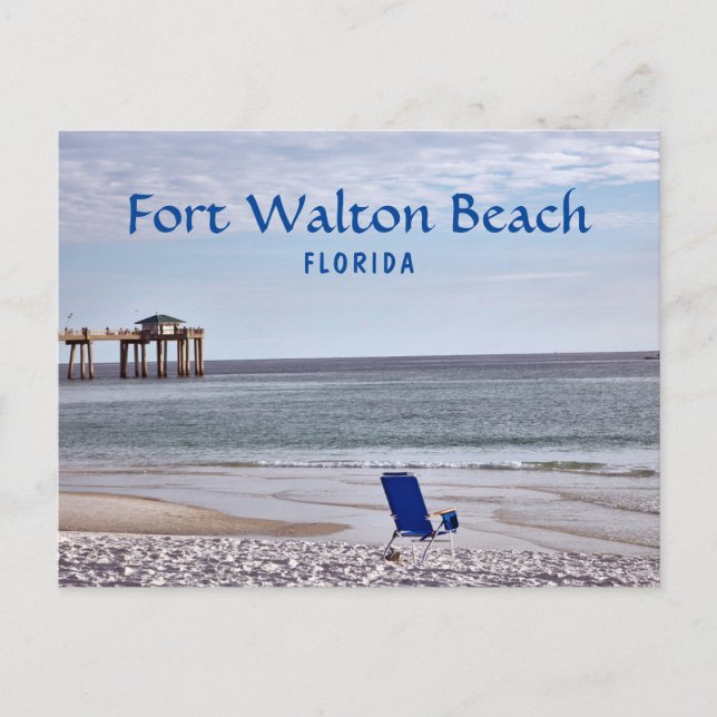 Fort Walton Beach Florida mit Pier Postkarte (Vorderseite)