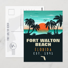 Fort Walton Beach Florida Retro Sunset Souvenirs Postkarte