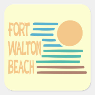Fort Walton Beach geometrischer Entwurf Quadratischer Aufkleber